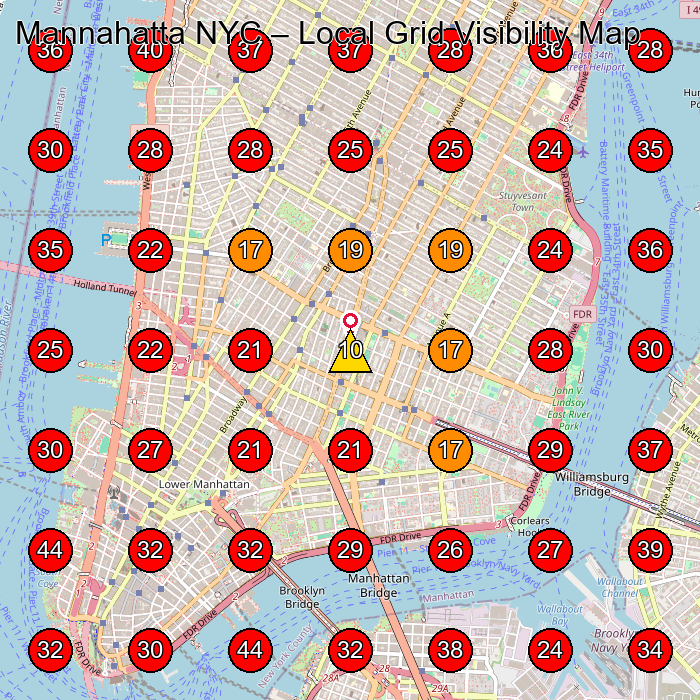 Mannahatta NYC GeoGrid visibility map for Clothing Store in New York